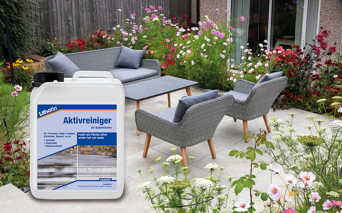 Lithofin Aktivreiniger für die gründliche Reinigung von Outdoor-Keramik