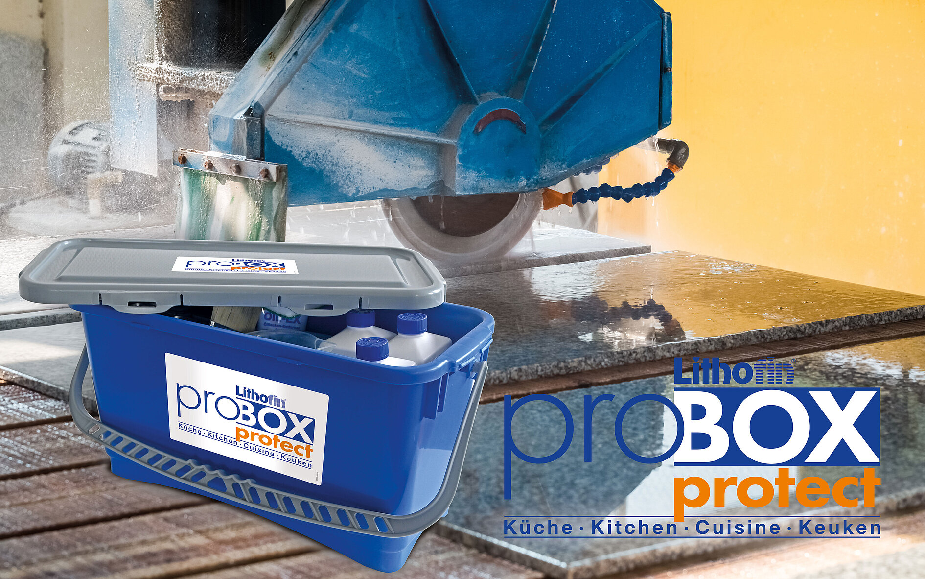 Lithofi ProBox protext in Arbeitsplattenproduktion