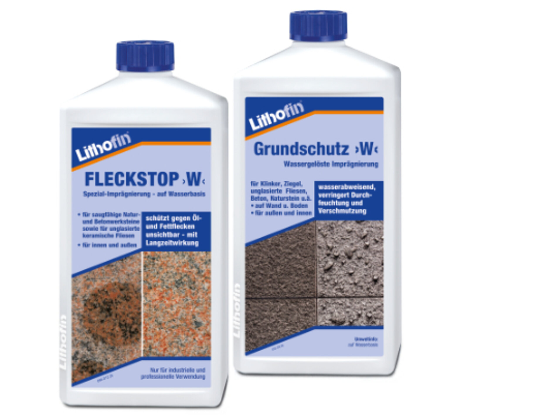 Lithofin Fleckstop W und Grundschutz W Produktbild