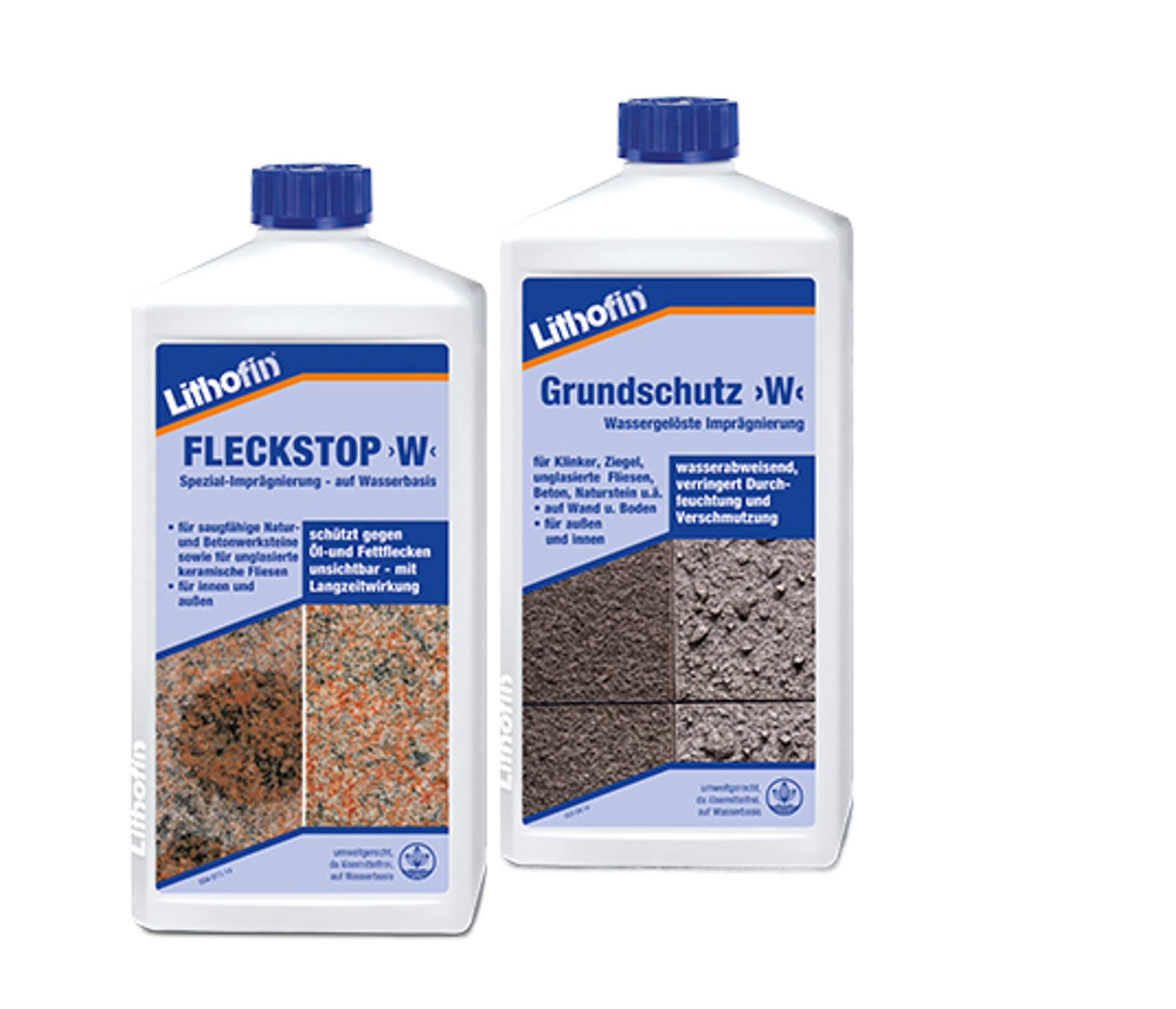 Lithofin Fleckstop W und Grundschutz W Produktbild