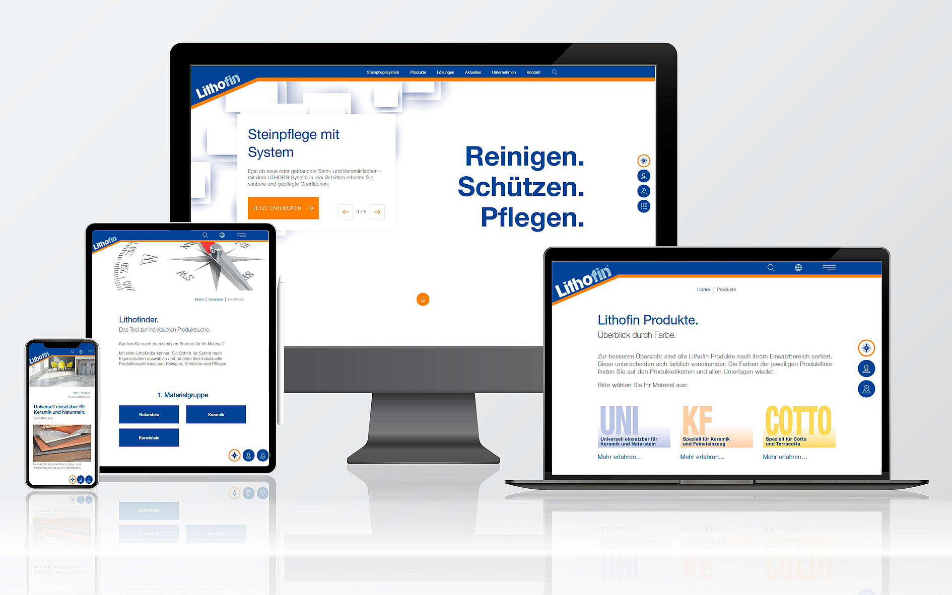 Lithofin Webseite-Oberflächendesign
