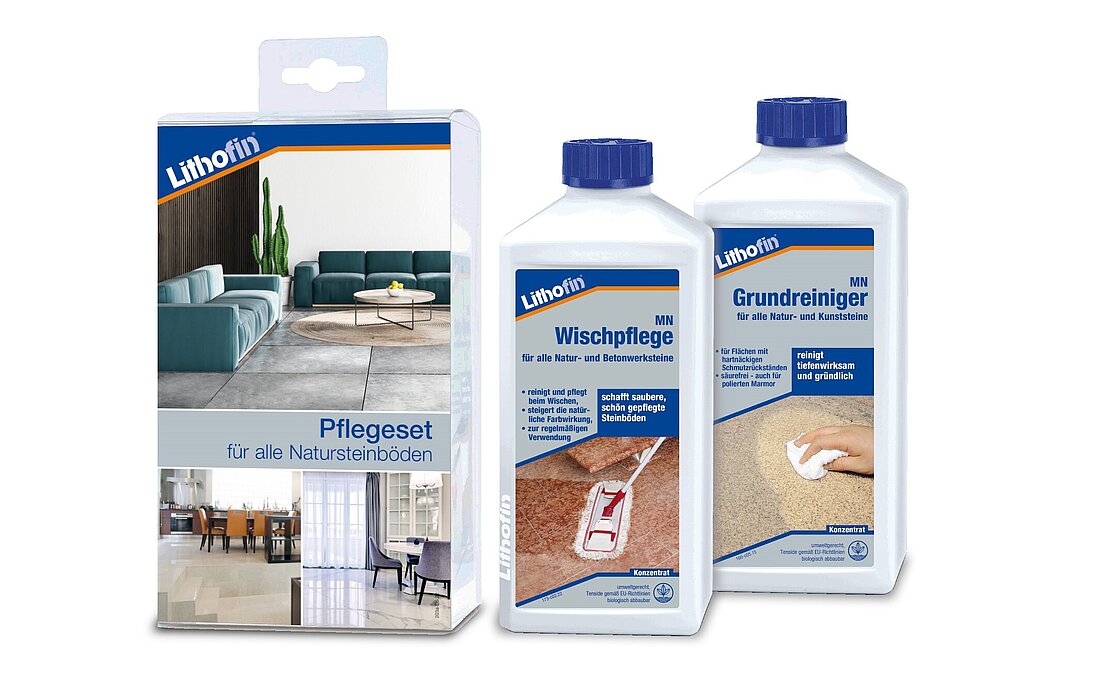 Lithofin-Set für strahlend schöne Böden aus Naturstein