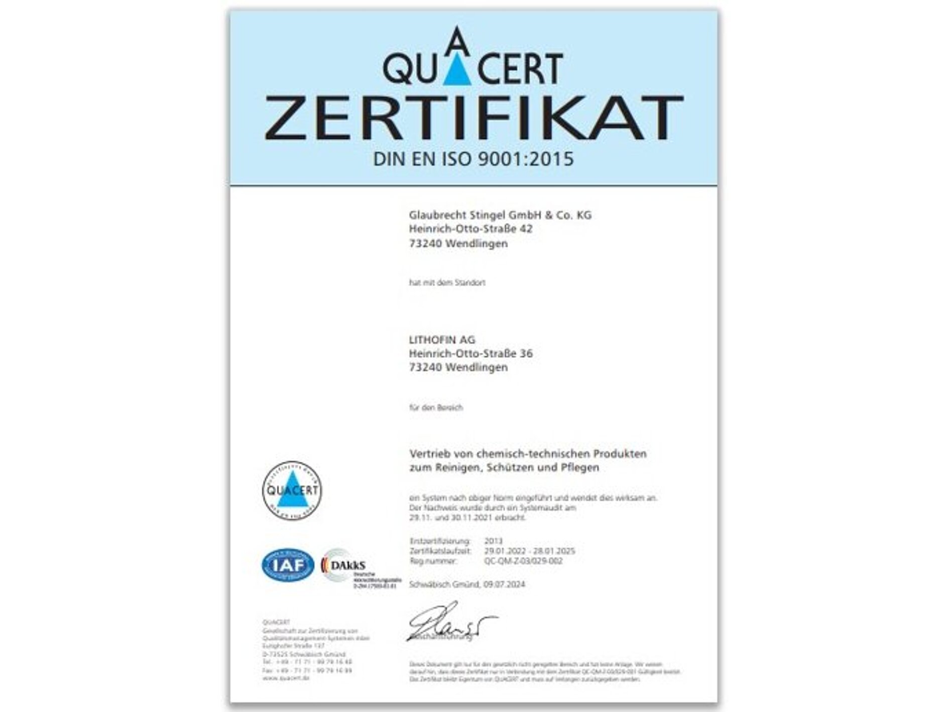 Qualitätsmanagement Zertifikat